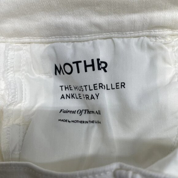 MOTHER Women’s The Hustler Roller High-Rise Jeans – White – Size 28 - Picture 8 of 10